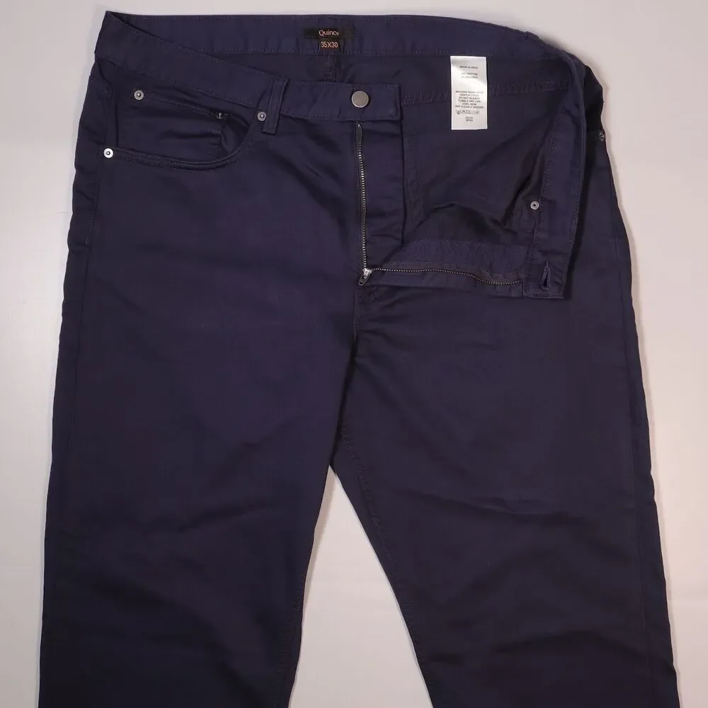 Quince Comfort Stretch Traveler 5-Pocket Pants Deep Navy Mens 35X30